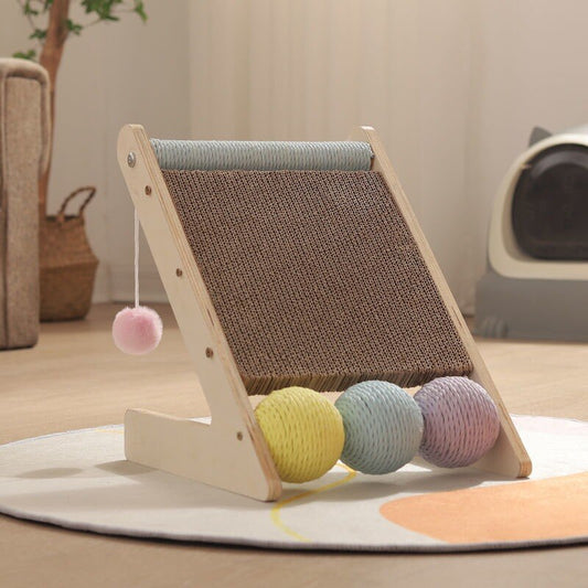 Cat Toy Solid Wood Triangle Cat Scratching Board Corrugated Paper Sisal Rope Teasing Cat Stick Hair Ball Cat Scratching PostColorful Cat Scratching Board Cat Scratching Toy Rainbow Cat Toy Durable Cat Furniture Eco-Friendly Cat Accessories Cat Stress Relief Easy-to-Clean Pet Products Compact Cat Furniture Cat Lover's Gift Happy and Healthy Cats