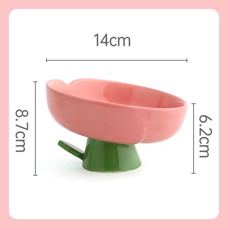 Flower shaped ceramic pet feeder Elegant pet dining bowls Durable ceramic pet dishes Stylish pet dining accessories Integrated water dish for pets High-quality pet feeders Colorful pet bowls Pet feeding solutions Hydration for pets Convenient pet dining