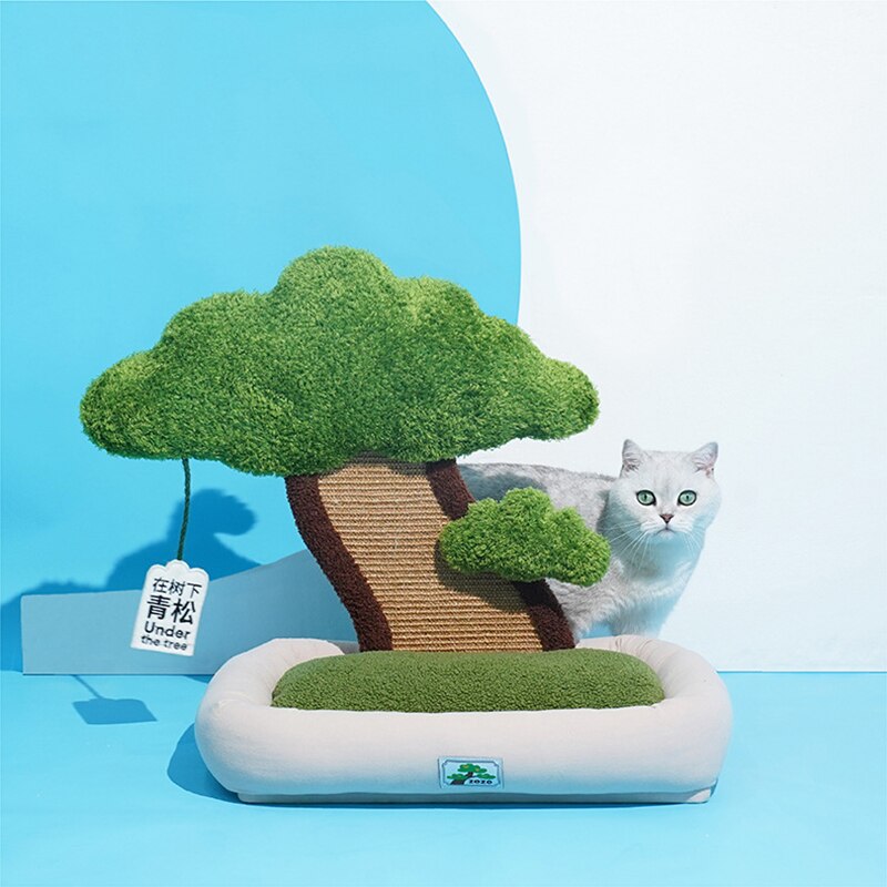 Cat Nest Multifunctional Pet Sofa Beds with Scratching Pads Cats Grinding Pawl Sleeping House with Interactive Cat Mint Toys