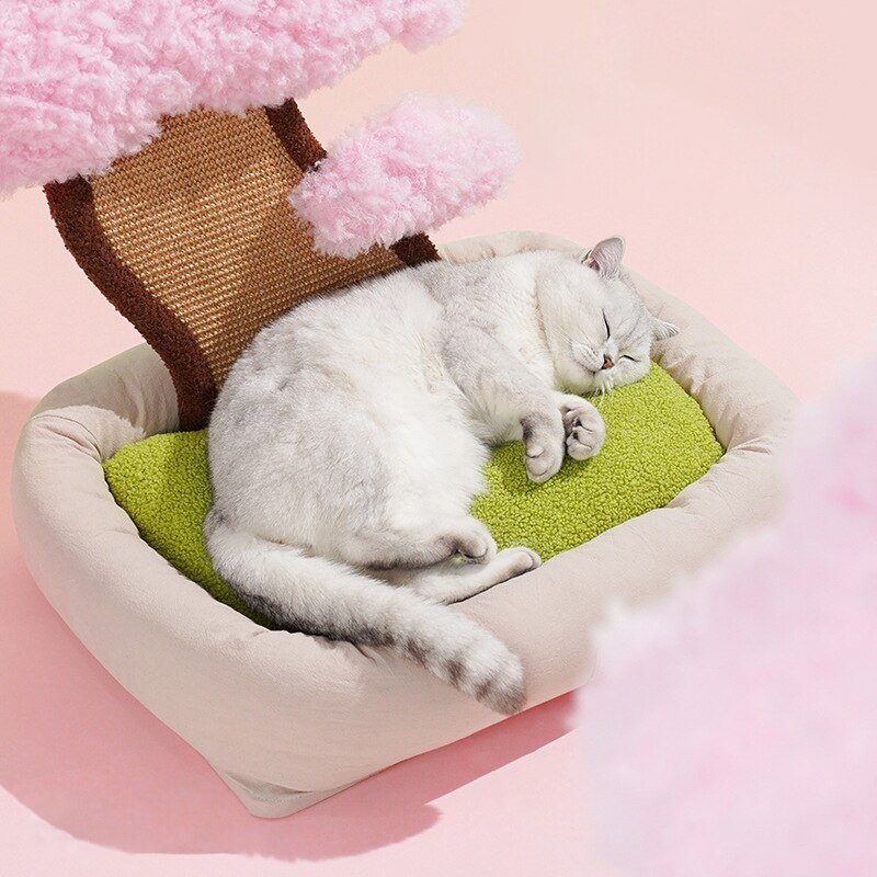 Cat Scratching Beds Multifunctional Pet Sleeping Rest Nest Cute Cherry Tree Cats Scratch Sofa