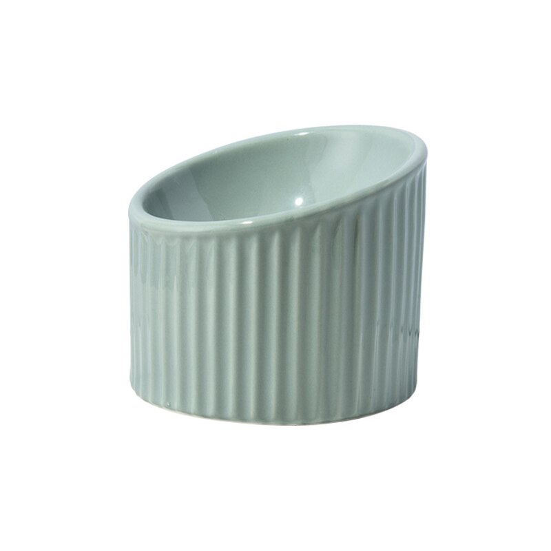 Ceramic Cat Water Bowl Striped Small Dogs Food Feeders Elevated Pet Drinking Eating Feeding Bowls
