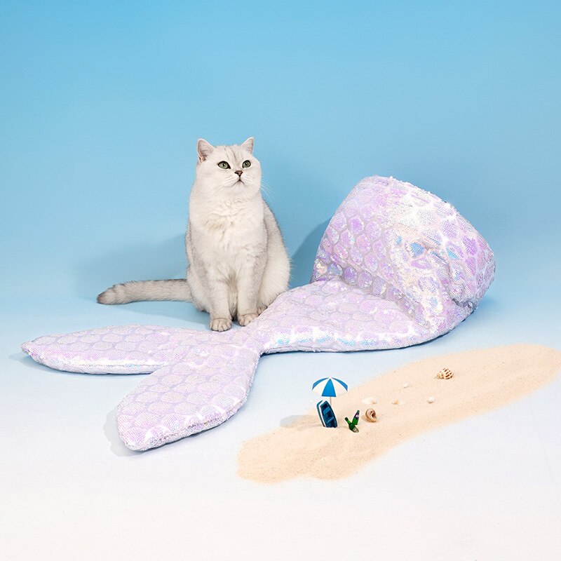Mermaid Tail Cat Bed Stylish cat bed Whimsical cat furniture Comfortable pet beds Cat bed for home decor Easy-to-clean cat bed Playful pet accessories Healthy cat lifestyle Bonding with pets Joyful pet products
