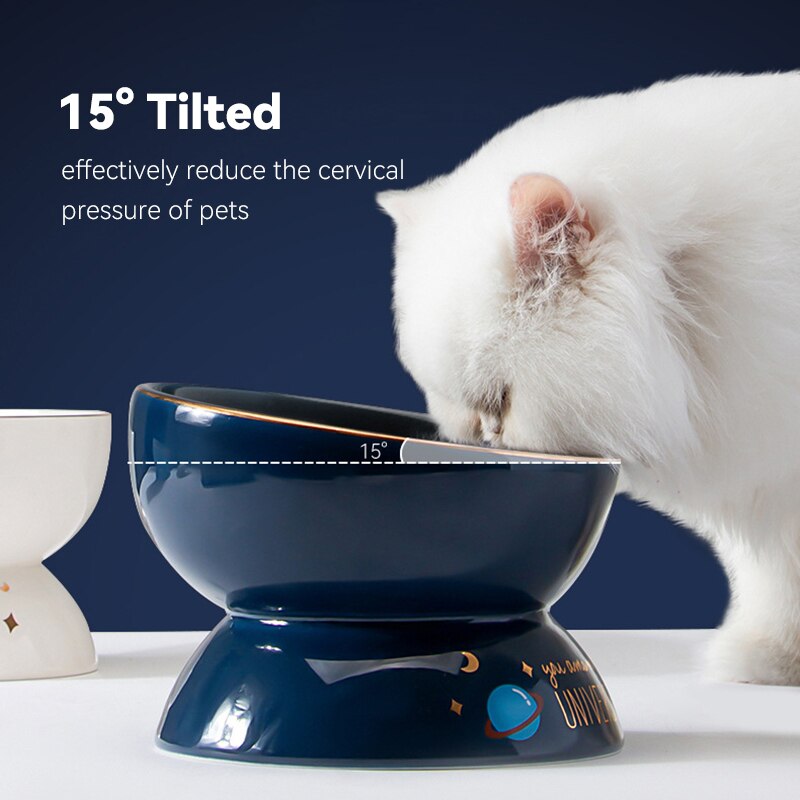Galaxy Cat Ceramic Bowl Cosmic Design Cat Bowl Stylish Cat Feeding Bowl High-Quality Ceramic Cat Dish Whisker-Friendly Cat Bowl Durable Cat Food Bowl Hygienic Cat Feeder Cat Lover's Gift Easy-to-Clean Cat Bowl Healthy Cat Eating