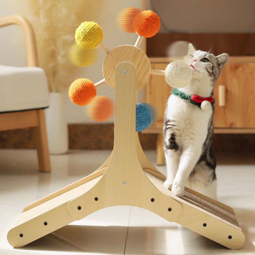 Ferris Wheel Cat Scratching Post Cat Playground Interactive Cat Toy Eco-Friendly Cat Furniture Stylish Cat Accessories Whimsical Cat Scratcher Durable Pet Products Mental Stimulation for Cats Home Decor for Cat Lovers Prevent Furniture Damage
