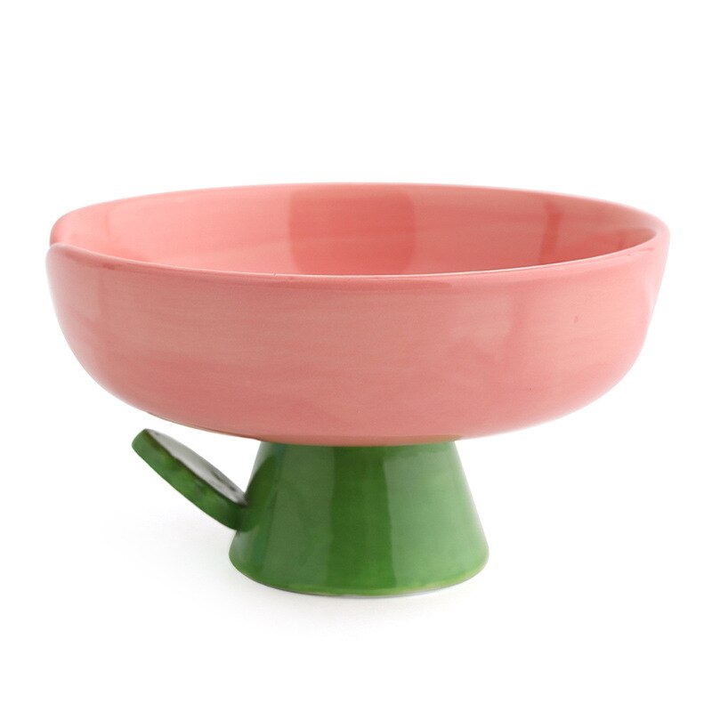 Cat Raised Ceramic Bowl Cute Flower Shaped Puppy Dogs Food Water Feeders Elevated Pet Drinking Eating Supplies