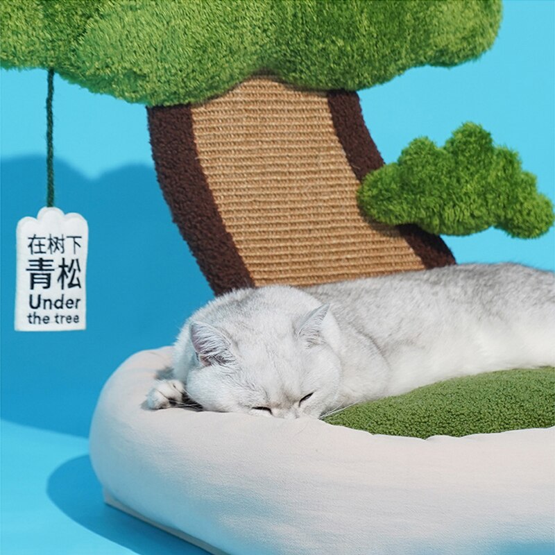 Cat Nest Multifunctional Pet Sofa Beds with Scratching Pads Cats Grinding Pawl Sleeping House with Interactive Cat Mint Toys