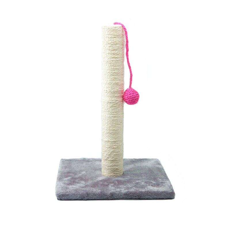 Cat Scratcher Post with Teasing Ball Interactive Cat Play Stylish Cat Furniture Durable Cat Toy Kitty Hideaway Feline Health and Happiness Cat Claw Care Pet-Friendly Home Decor Cat Teasing Ball Cat Scratcher Post Assembly