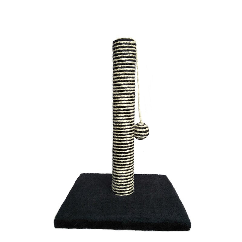 Cat Scratcher Post with Teasing Ball Interactive Cat Play Stylish Cat Furniture Durable Cat Toy Kitty Hideaway Feline Health and Happiness Cat Claw Care Pet-Friendly Home Decor Cat Teasing Ball Cat Scratcher Post Assembly