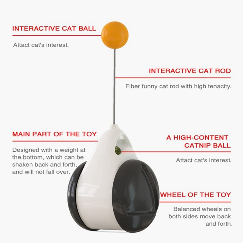 Cat Tumbler Toy Plastic Funny Automatic Catnip Toy Cat Interactive Toy Lrregular Rotatin Cat Toys for Cats Kitten