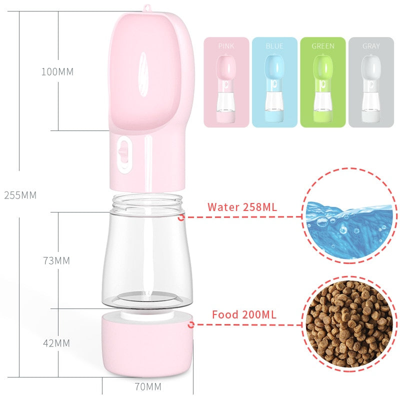 Pet Dog Water Bottle Feeder Bowl for Dogs Portable Water Food Bottle Outdoor Travel Drinking Bowl Water Bowl for Dogs On-the-Go Pet Hydration Portable Pet Food and Water Dispenser Pet Travel Accessories Outdoor Adventure Pet Essentials Multifunctional Pet Bowl