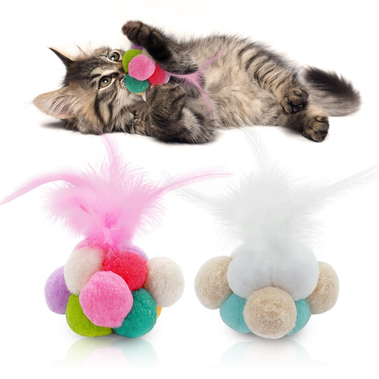 Funny cat stick toys Colorful feather cat toys Interactive pet toys Cat playing toy Elastic feather bell ball Cat entertainment products Durable cat toys Playful cat accessories Cat playtime fun Quality pet entertainment