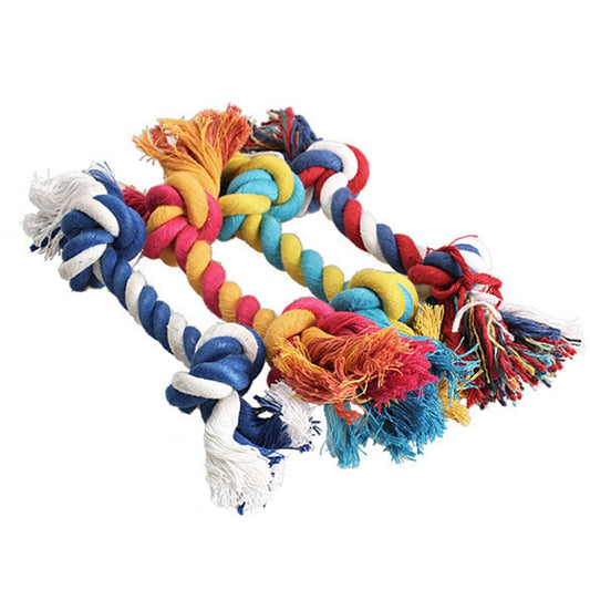 Pet chew toy Durable dog toy Braided bone rope toy Interactive pet toy Puppy playtime tool Cotton chew knot toy Dog dental health Stress relief for dogs Pet supplies for fun Entertaining dog toys