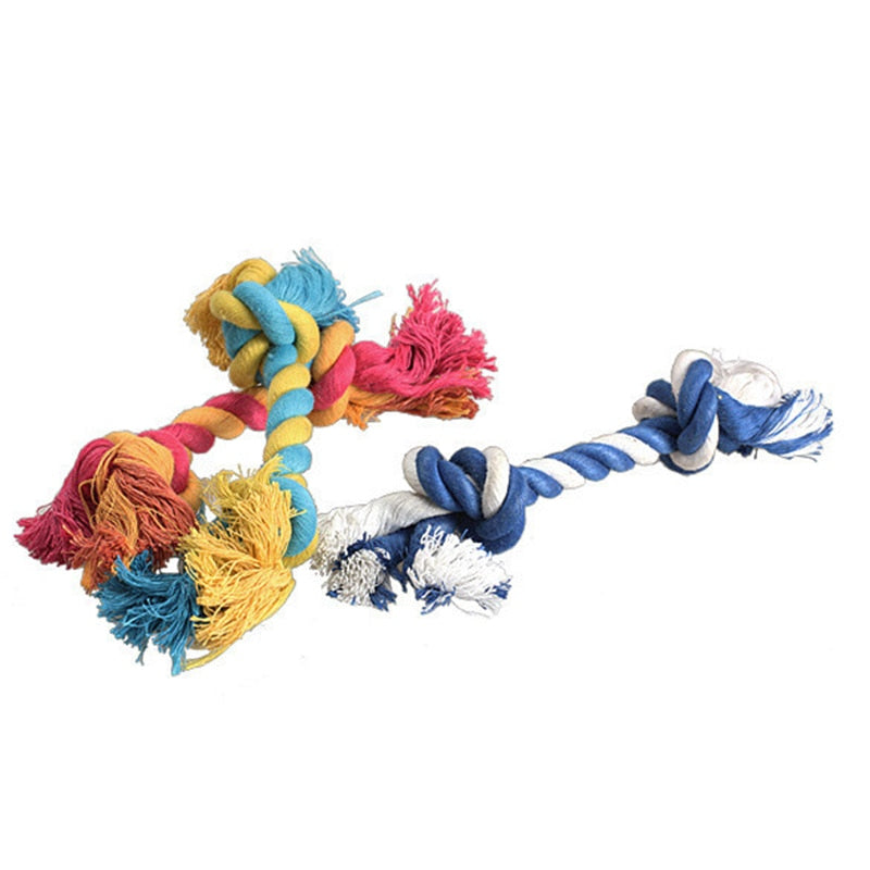 1 pcs Pets dogs pet supplies Pet Dog Puppy Cotton Chew Knot Toy Durable Braided Bone Rope 15CM Funny Tool (Random Color )