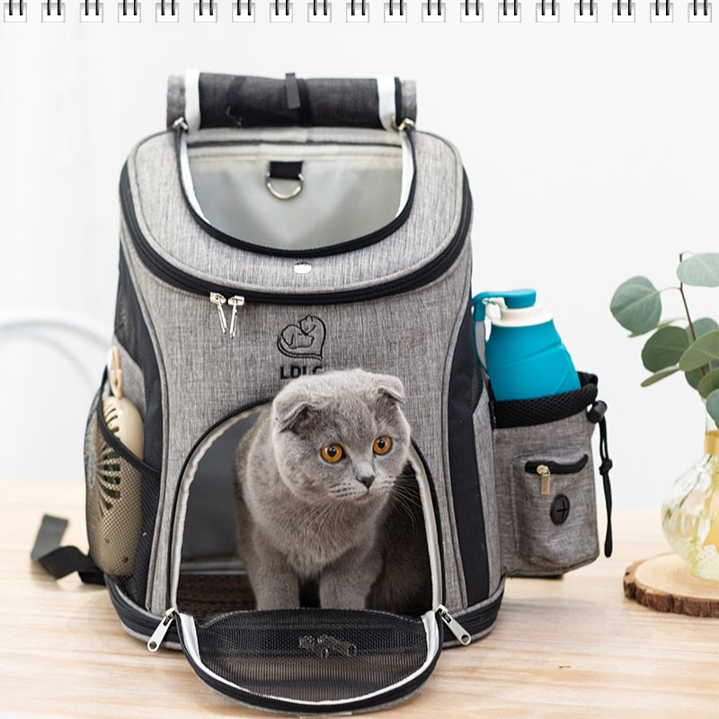 Travel Bag Pet Sports Backpack Portable Collapsible Breathable Cattery Pet Backpack Medium Cat Dog Backpacks Bag Cat Toy