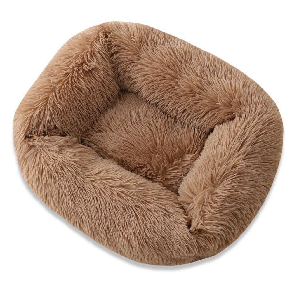 Square Dog Beds Long Plush Solid Color Pet Beds Cat Mat For Little Medium Large Pets Super Soft Winter Warm Sleeping Mats