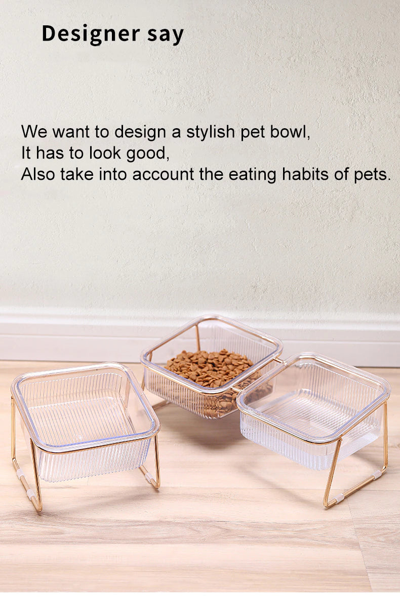 Non-slip pet bowls Double cat bowl Dog feeder with cervical protection Stable pet feeding bowls Elevated pet food and water bowls Healthy pet dining Sturdy ABS pet bowls Easy-to-clean pet bowls Hygienic pet feeding Double bowl for cats and dogs