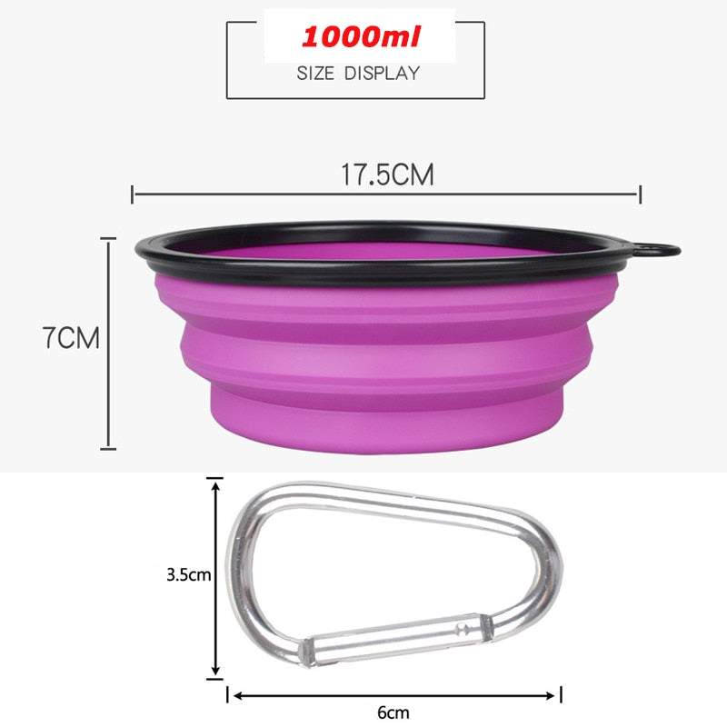 Collapsible dog pet bowl Silicone feeder dish Portable puppy food container Travel pet bowl Outdoor dog bowl Folding pet bowl BPA-free pet bowl Lightweight pet bowl Dog travel essentials Adventure pet accessories