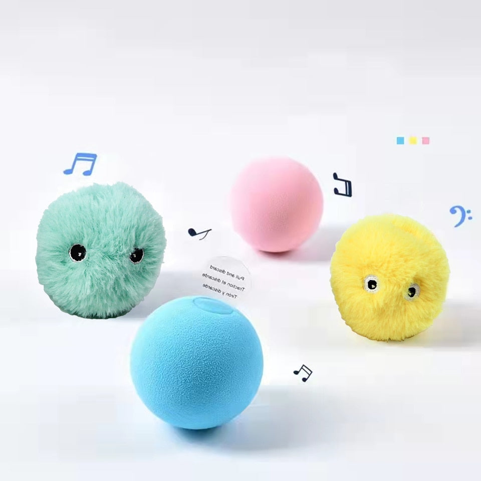 Smart cat toys Interactive cat ball Electric catnip toy Kitten training toy Touch sounding toy Plush cat toy Cat squeak ball Pet product supplies Cat playtime essentials Endless cat entertainment