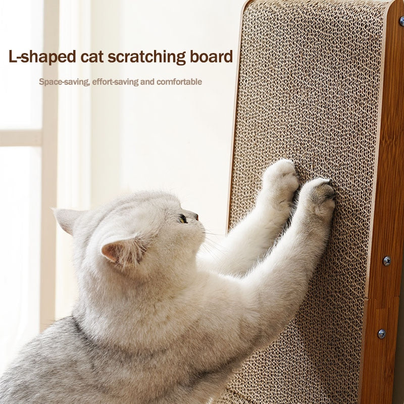 L-shaped Cat Scratcher Board Detachable Cat Scraper Scratching Post for Cats Grinding Claw Climbing Toy Pet Furniture Supplies