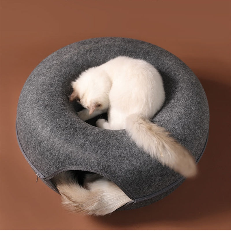 Natural Felt Pet Cat Cave Beds Nest House Basket Funny Round For Cats Small Dogs Pets Supplies