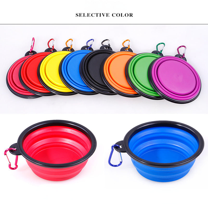 Collapsible Dog Pet Folding Silicone Bowl Outdoor Travel Portable Puppy Food Container Feeder Dish Bowl